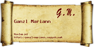 Ganzl Mariann névjegykártya